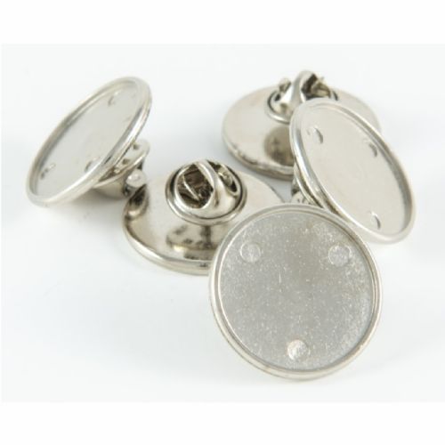 Premium Badge Blank round 21mm silver clutch fitting